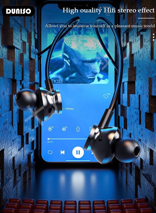 DUNISO Wireless Neckband Headphones Bluetooth 5.3 Wireless Sports Earphone with LED Display Extra Long Playtime Wireless Stereo Neckband Earbuds Waterproof Earphones for IOS and Android - Image 2