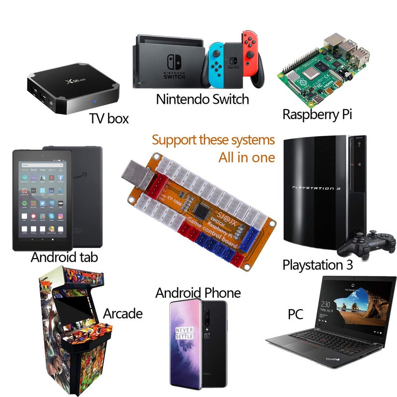 SJ@JX Arcade Game LED Controller Lamp USB Encoder Gamepad Cherry MX Microswitch Light Button 4-8way LED Joystick for Nintendo Switch PC PS3 Raspberry Pi MAME - Image 2