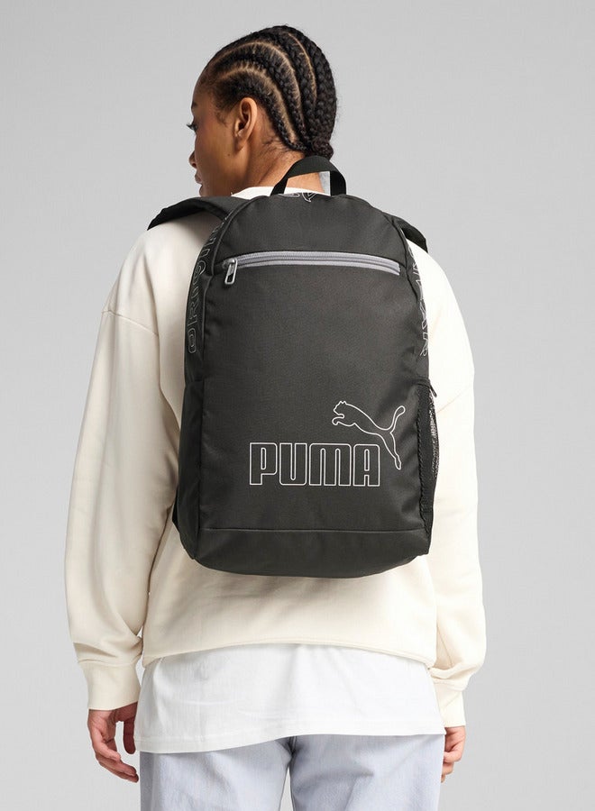 PUMA Puma Logo Print School Backpack with Adjustable Straps and Zip Closure  - Image 2