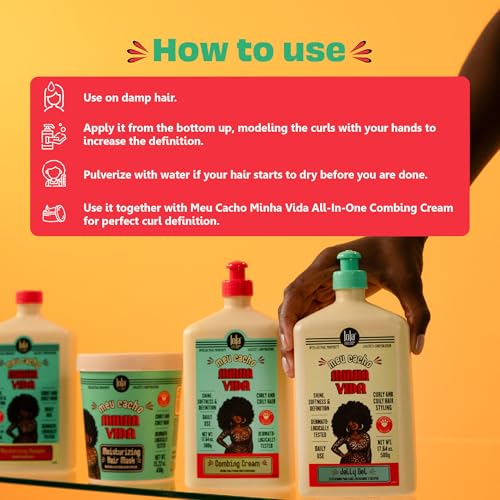 Lola From Rio – Meu Cacho Minha Vida – Moisturizing Jelly Gel for Defined, Bouncy Curls & Waves – Flexible Hold Styling Gel for Curly Hair – 16.91 fl oz - Image 5