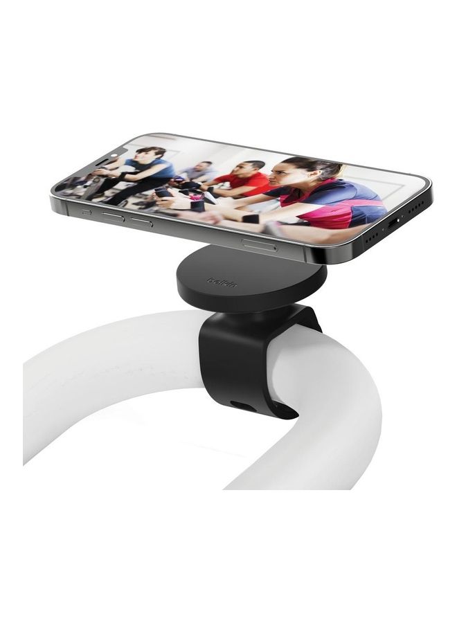 Fitness Mount with MagSafe (for Gym Equipment, Magnetic Cellphone Mount Holder Handlebar Strap for Indoor Cycling, Treadmill, Spin Bike, Elliptical for iPhone 14, iPhone 13, iPhone 12 series) Black