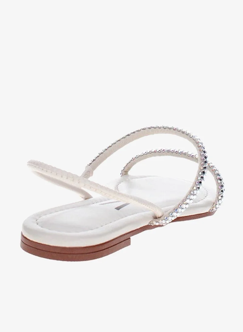 VIZZANO White Flat Sandals for Women – Stylish Ladies Flat Sandals & Comfortable Flat Slippers for Women | Best Price UAE