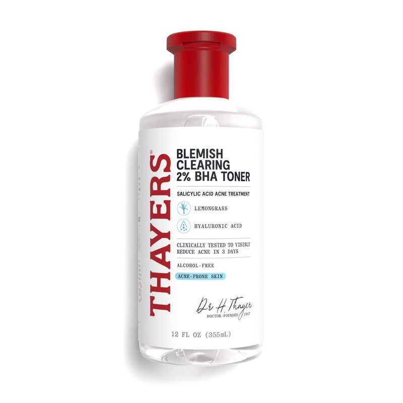 Thayers Blemish Clearing Salicylic Acid Toner Acne Treatment Face Toner with 2 Salicylic Acid Soothing and NonStripping Skin Care 12 Fl Oz