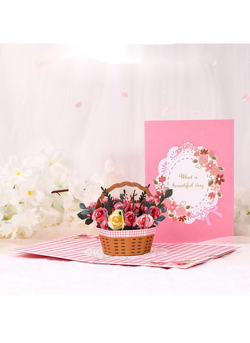 Bouquets Design 3D Pop-Up Card, Greeting Card for Ramadan, Eid, Mother's Day, Birthday, Wedding,  Gift, Sturdy and Solid Cardstock Gift Card with Envelope and Thank You Card - pzsku/ZC7667565E5DAD7DB0311Z/45/_/1720062881/c40bec19-5d70-490c-a9fa-81ad78ff144b