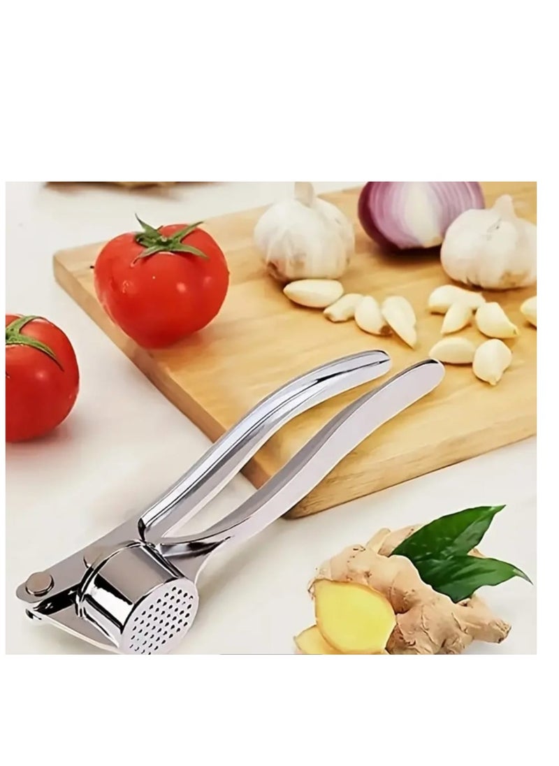 Garlic Crusher Presser Garlic Press Multi-Function Manual Portable Garlic Crusher Curved Garlic Ginger Mincer Stainless Steel Garlic Presser Grinding Slicer Squeeze Press Garlic.