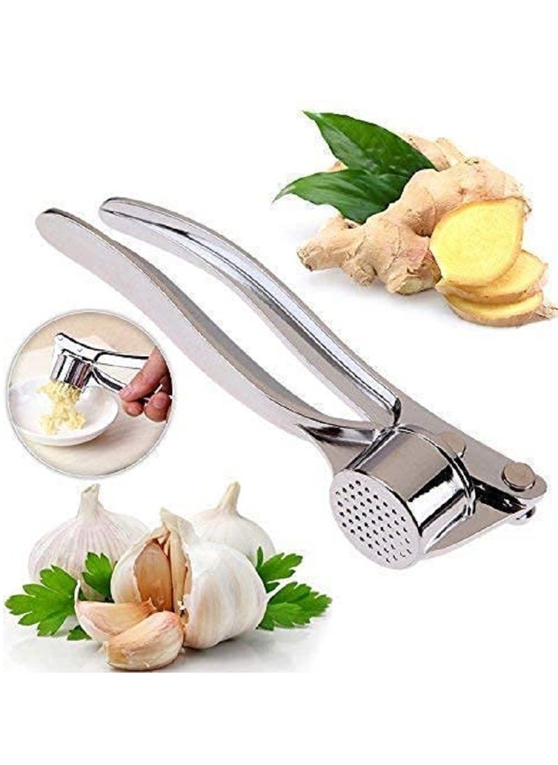 Garlic Crusher Presser Garlic Press Multi-Function Manual Portable Garlic Crusher Curved Garlic Ginger Mincer Stainless Steel Garlic Presser Grinding Slicer Squeeze Press Garlic.