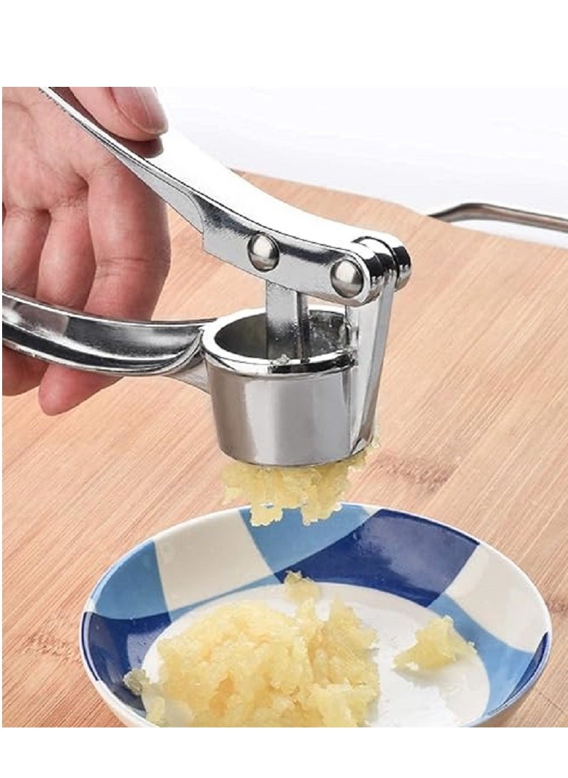 Garlic Crusher Presser Garlic Press Multi-Function Manual Portable Garlic Crusher Curved Garlic Ginger Mincer Stainless Steel Garlic Presser Grinding Slicer Squeeze Press Garlic.