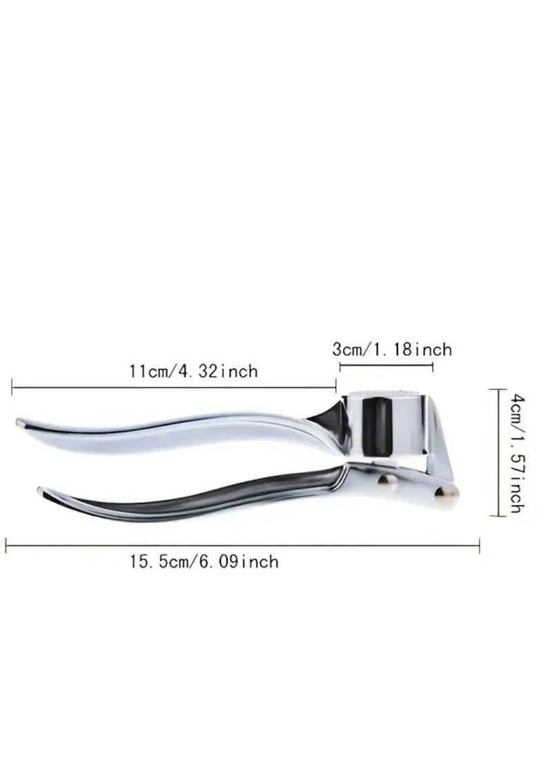 Garlic Crusher Presser Garlic Press Multi-Function Manual Portable Garlic Crusher Curved Garlic Ginger Mincer Stainless Steel Garlic Presser Grinding Slicer Squeeze Press Garlic.