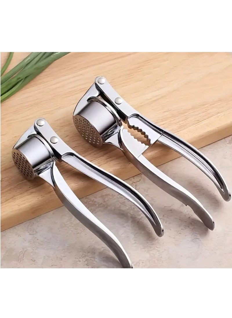 Garlic Crusher Presser Garlic Press Multi-Function Manual Portable Garlic Crusher Curved Garlic Ginger Mincer Stainless Steel Garlic Presser Grinding Slicer Squeeze Press Garlic.