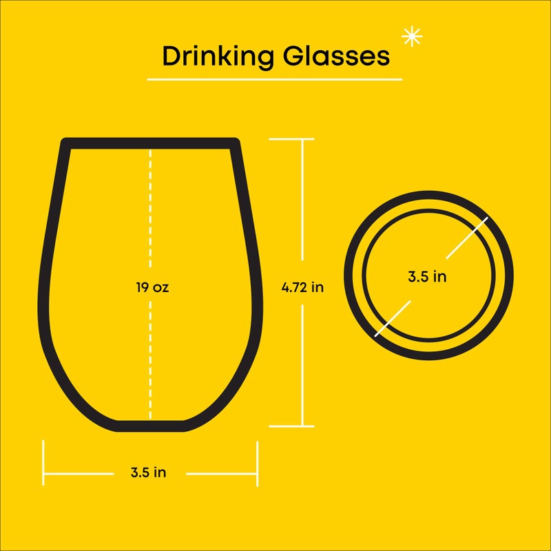 JoyJolt JoyJolt Hello Kitty Sweet Rainbow Stemless Drinking Glasses Set of 4  19oz Glass Cups  Kawaii Kitchen Glassware Sets  Sanrio Hello Kitty Merch  Teardrop Tumblers for Water  Juice  Coffee  Iced Tea  - Image 3