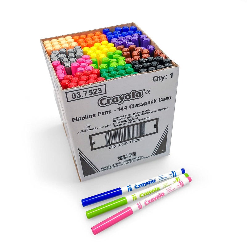 Crayola أقلام ماركر كرايولا سوبر تيبس القابلة للغسل - ألوان متنوعة (عبوة من 144) - Image 1