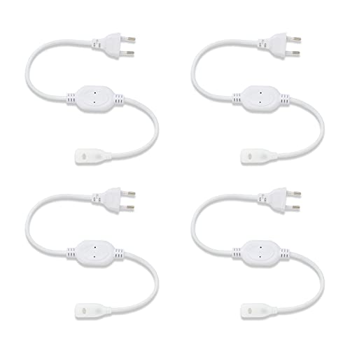 Murphy 220V AC PIN Connector/Adaptor/Cable for LED (SMD 2835-120 LED/Mtr.) Rope Light (Pack of 4), White - Image 1