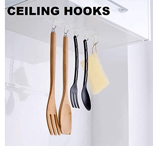 QUALIALL 40pcs Heavy Duty Adhesive Hooks for Damage-Free Hanging - Transparent Plastic Hangers for Ceilings and Walls - Image 3