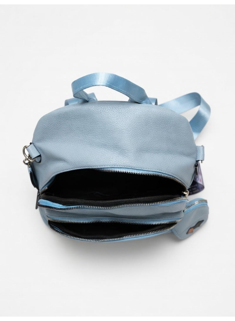Stylish Multi-Pocket Backpack for Women-Baby Blue - Image 3