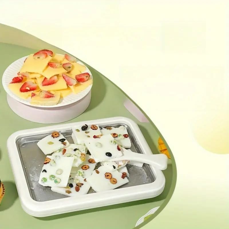 Jolfay Rolled Ice Cream Maker,Food Grade Stainless Steel Household Ice Cream Pan,Homemade DIY Smoothies, Frozen Yogurt Rolls, Ideal for Family Hands-on Activities - Image 4