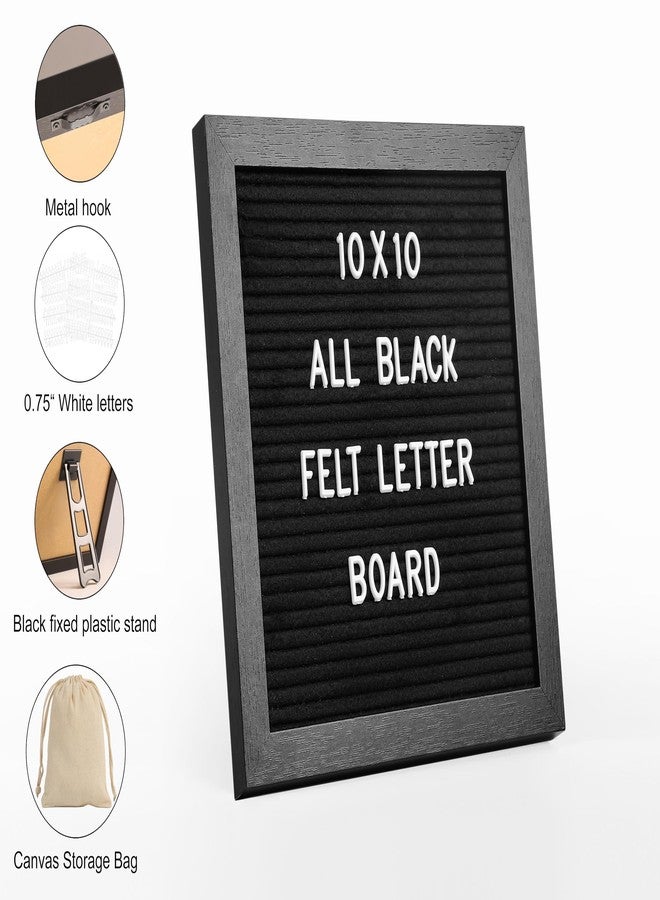 G GAMIT Black Felt Letter Board with 294 Changeable Letters&Numbers, 10”x10” Message Board Letter Sign Board in Black Frame with Stand and Canvas bag for Announcement&Notification - Image 2