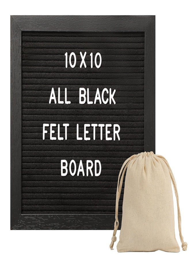 G GAMIT Black Felt Letter Board with 294 Changeable Letters&Numbers, 10”x10” Message Board Letter Sign Board in Black Frame with Stand and Canvas bag for Announcement&Notification - Image 1