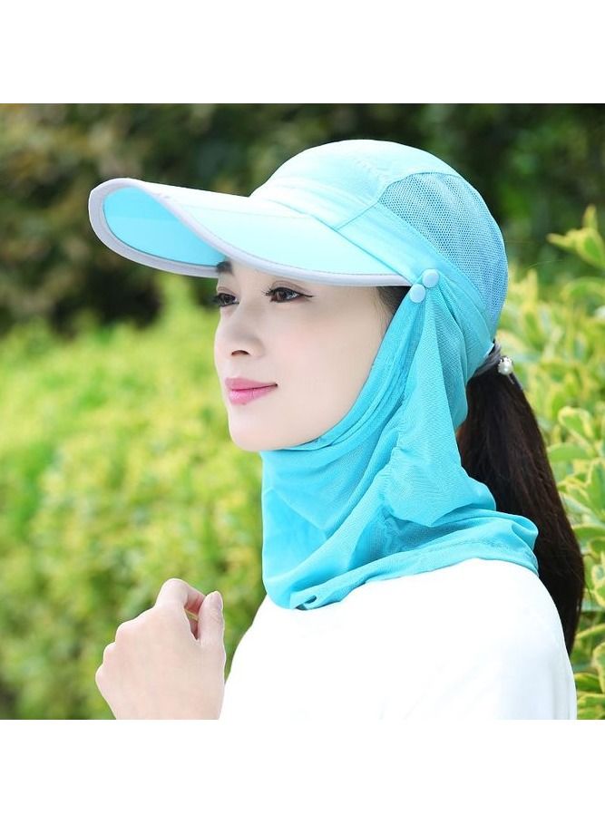 DubaiGallery Sun Hat Sunscreen Hat Men And Women Summer Mesh Cover Face Uv Protection Cycling Outdoor Veil Full Face Cold Hat Folding Adjustable Hat  - Image 4