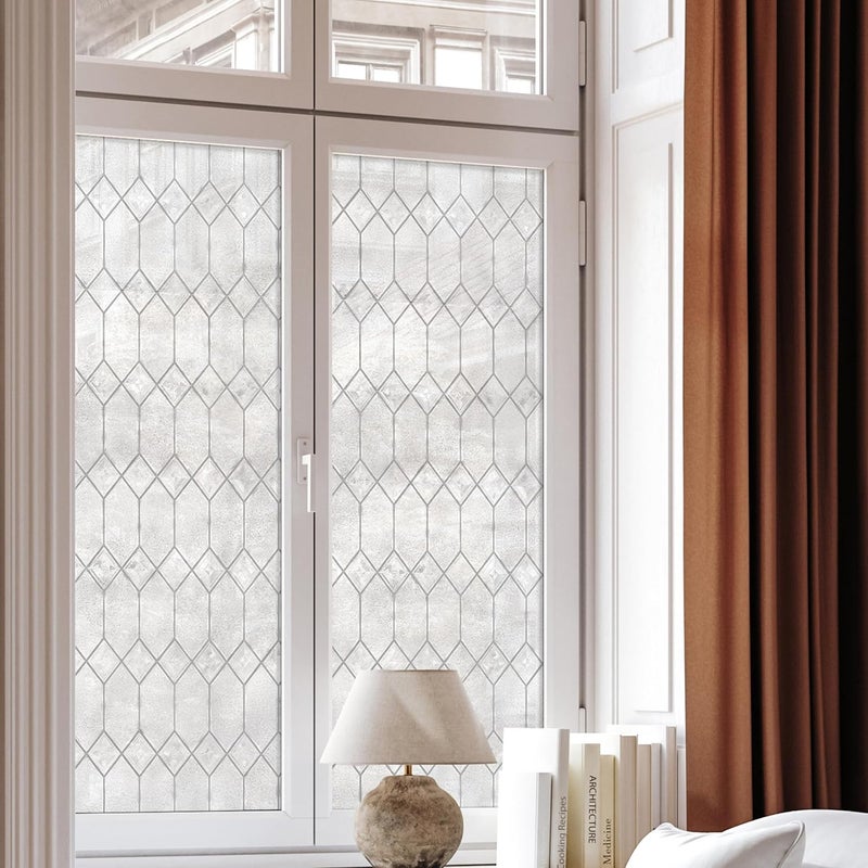 Artscape Old English 36 x 72 Inch Window Film, Made in USA – Provides Privacy, Non-Adhesive, Textured Leaded Glass Pattern, UV Protection, Easy to Apply and Removable - Image 1