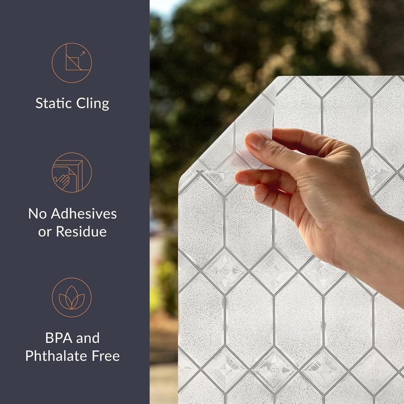 Artscape Old English 36 x 72 Inch Window Film, Made in USA – Provides Privacy, Non-Adhesive, Textured Leaded Glass Pattern, UV Protection, Easy to Apply and Removable - Image 5