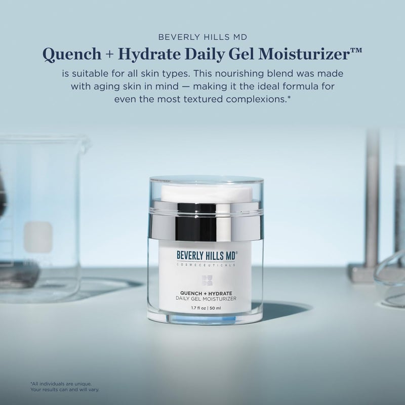 Beverly Hills MD Quench + Hydrate Daily Gel Moisturizer- Visibly Smooth, Plump, Hydrate Face & Neck for Wrinkles, Sagging- Skin Smoothing & Re-Energizing- Visibly Reduce Signs of Aging w/Niacinamide - Image 4