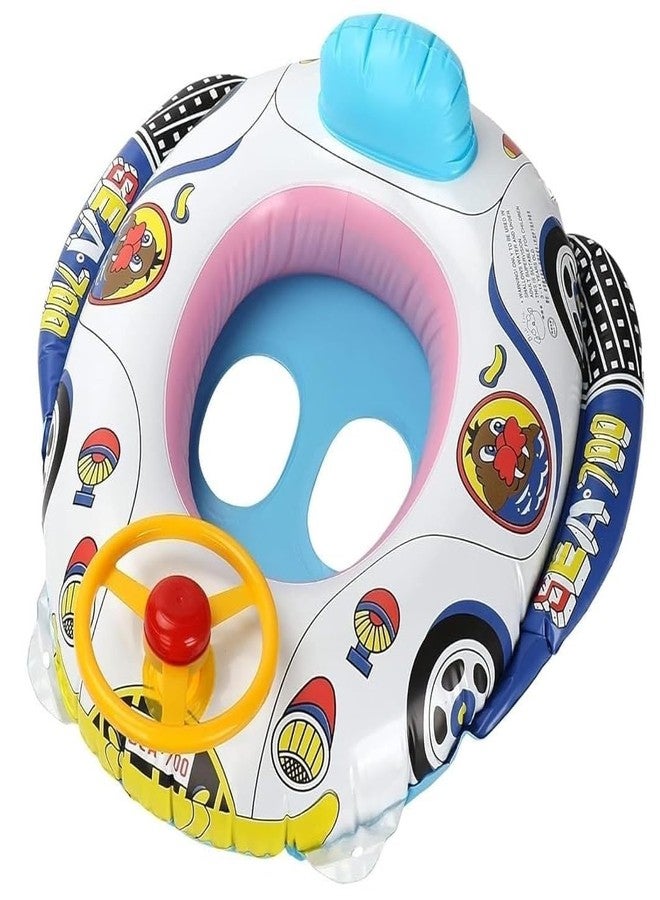 GEUTIERL Baby Inflatable Swimming Ring with Steering Wheel | Car Shape Baby Pool Float | Safe Float for Toddlers & Kids | Kids Bath & Pool Toy - Image 1