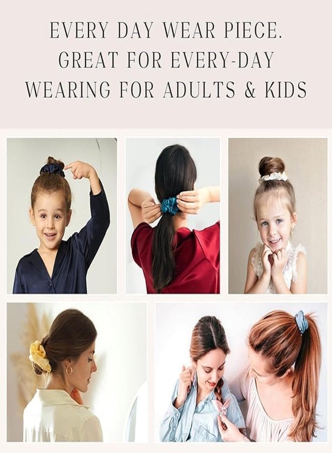 KANAKADHARA Luxury Satin Scrunchies for Women/girls | Pack of 12 |Exact Colors as Pic, | Plain Pastel Shades | Anti hair breakageHair Ties, scrunchies set(12 Satin Scrunchies & 36 Pic Strips,Combo) - Image 5