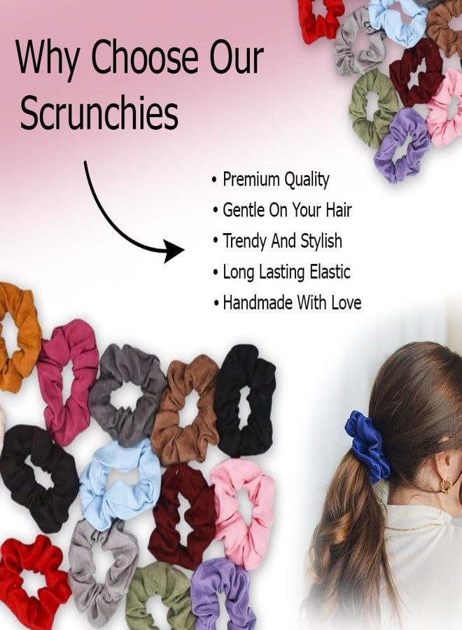 KANAKADHARA Luxury Satin Scrunchies for Women/girls | Pack of 12 |Exact Colors as Pic, | Plain Pastel Shades | Anti hair breakageHair Ties, scrunchies set(12 Satin Scrunchies & 36 Pic Strips,Combo) - Image 3