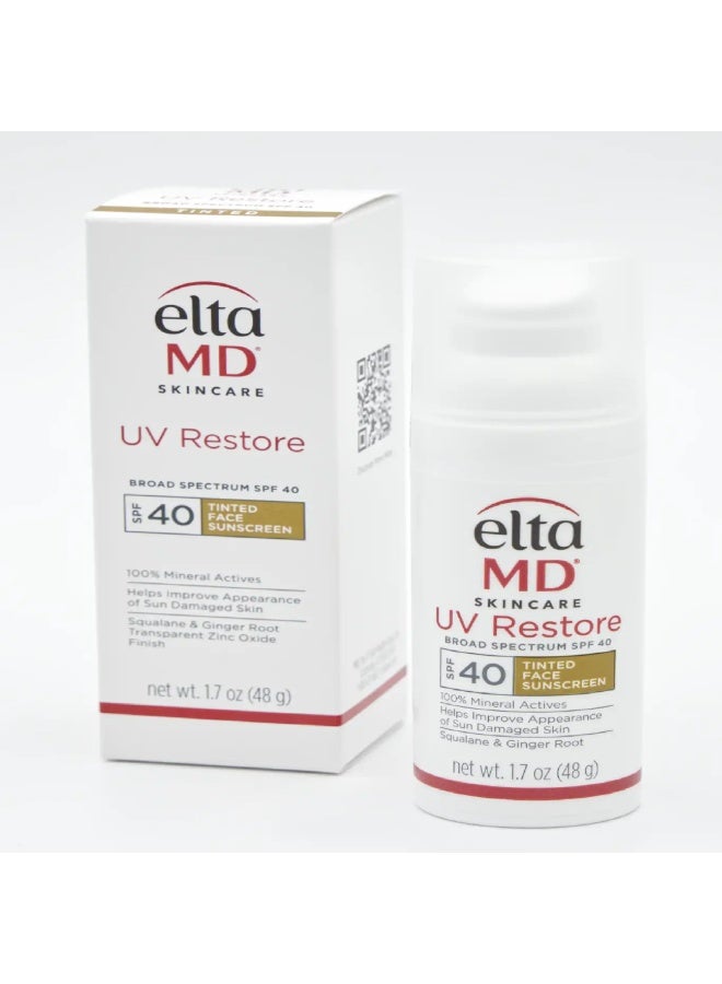 EltaMD UV Restore Tinted Broad-Spectrum SPF 40 Sunscreen, 1.7 oz (48 g) - Image 1