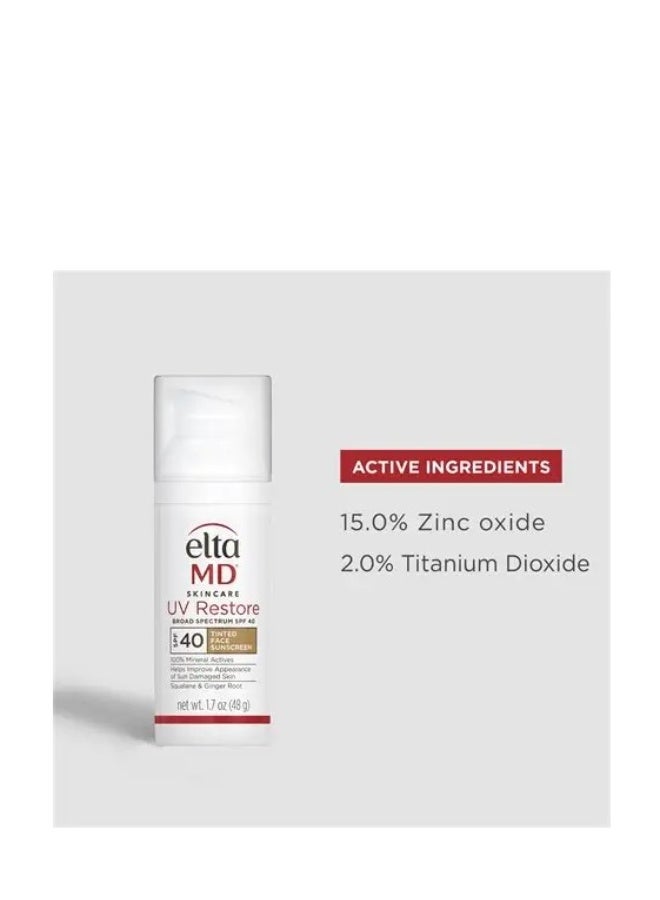 EltaMD UV Restore Tinted Broad-Spectrum SPF 40 Sunscreen, 1.7 oz (48 g) - Image 2