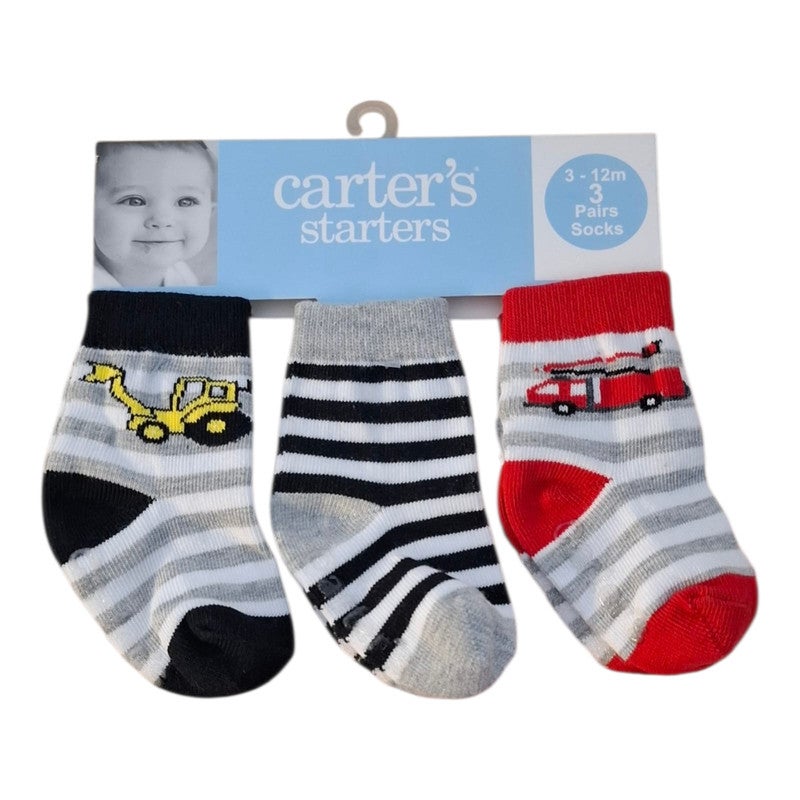 Non-slip children's socks for boys and girls, a set of socks for children aged 3 to 12 months (set of 3 pairs), available in white, gray, red, pink, black, and olive green. m1007