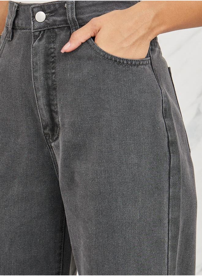 Styli جينز عالي الارتفاع وفضفاض  - Image 3