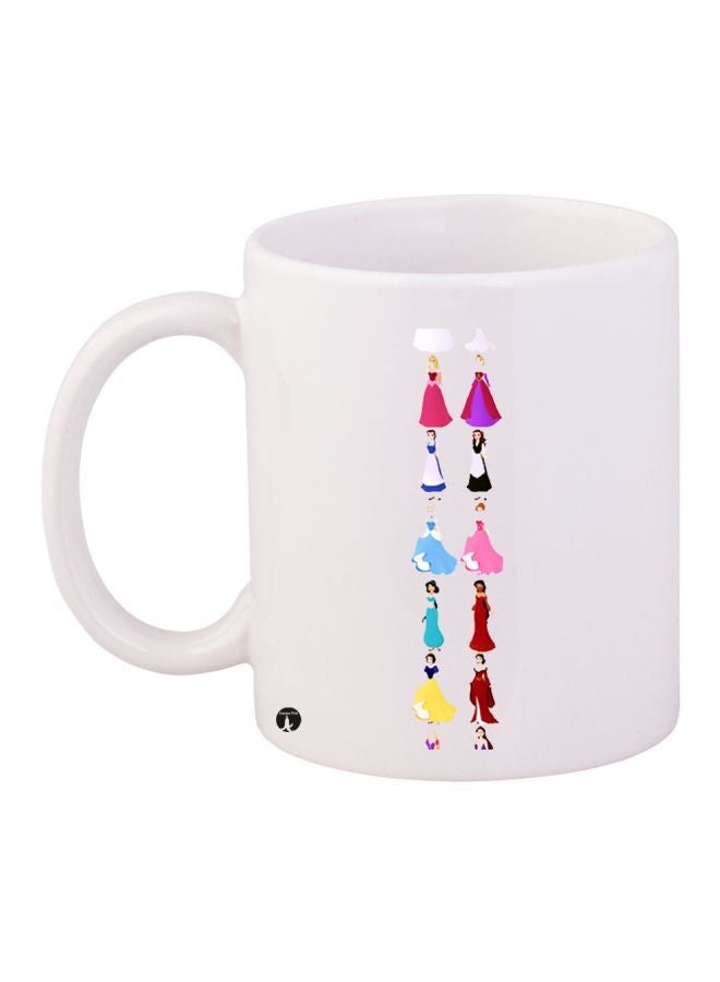 RYN Printed Coffee Mug White/Pink/Blue 11ounce