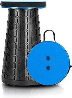 Generic Portable Stool Adjustable Camping Folding Stool，Retractable Stool for Camping Garden Fishing Hiking Travel BBQ， Adjustable Plastic Stools(blue)  - Image 2