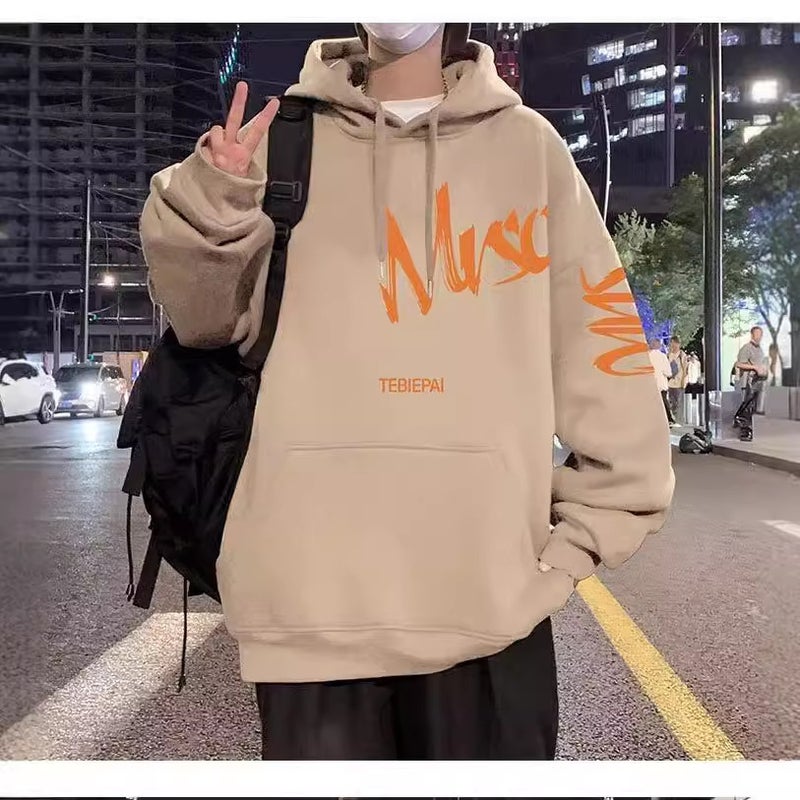 Hooded Pullover Sweater Men'S Fashion Brand Letter Printing Loose Hong Kong Style Sports Jacket For Couples - Image 2