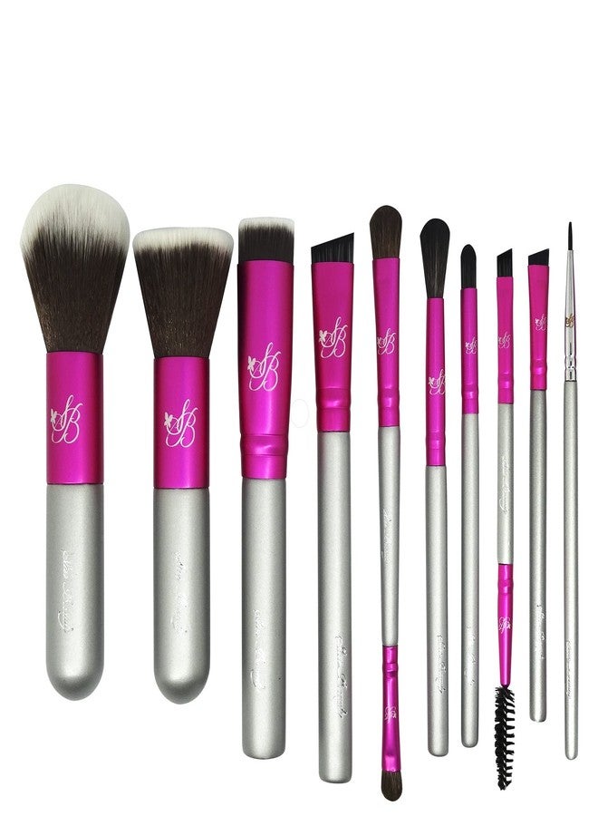 VERTEX Travel Makeup Brushes With Case - 10 Mini Make up Small Brushes In A Hard Case Organizer Fits Easily In All Traveling Bags And Carry On Bag This Is A Women Travel Essential Eyeliner Stencil Eyebrow - Image 1