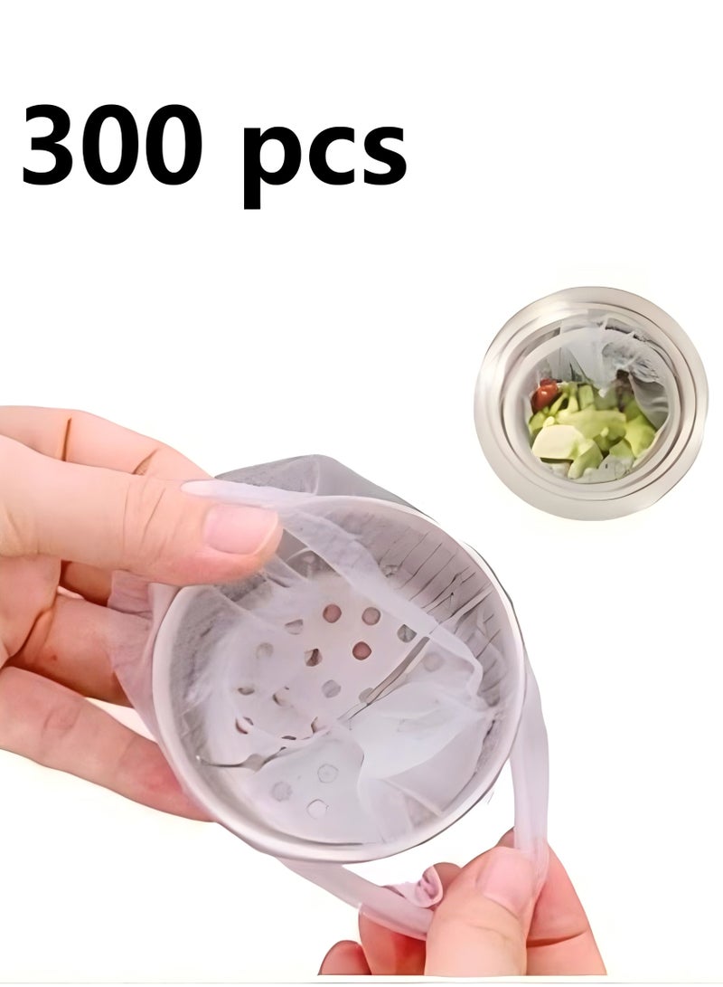 CoomBe 300 Pcs Disposable Kitchen Sink Filter Sewer Drain Anti Blocking Garbage Bag Pool Leak Mesh Bag Mesh Strainer Sink Garbage Net for Home Daily Use - Image 1