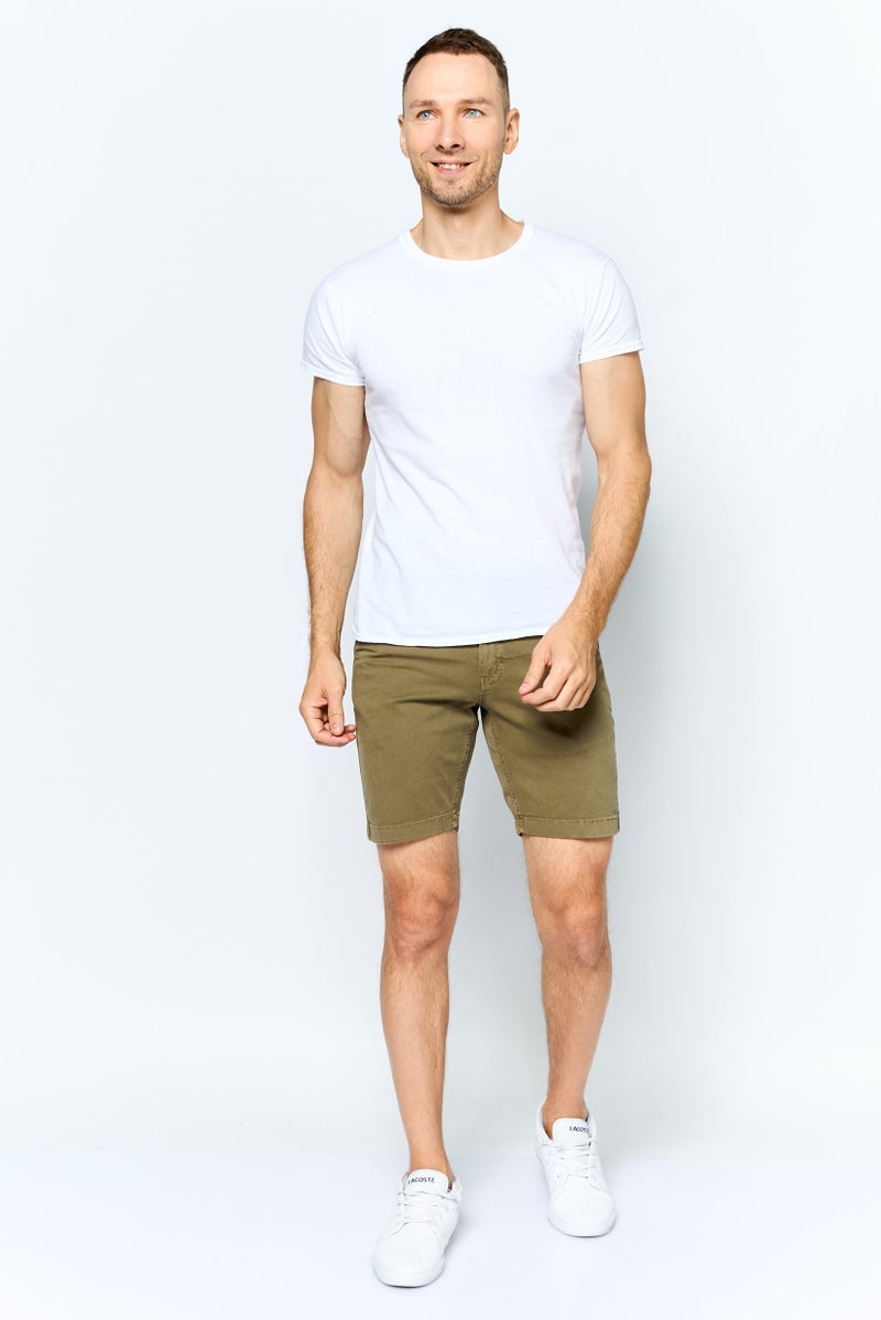 Paperbacks Men 9 Inseam Solid Chino Shorts, Olive - Image 4
