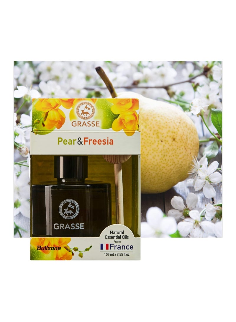 Bullsone Grasse Diffuser, Natural Car Air Fresheners, Luxury Car Perfume Diffuser Pear and Freesia Scent 105ml - Image 1