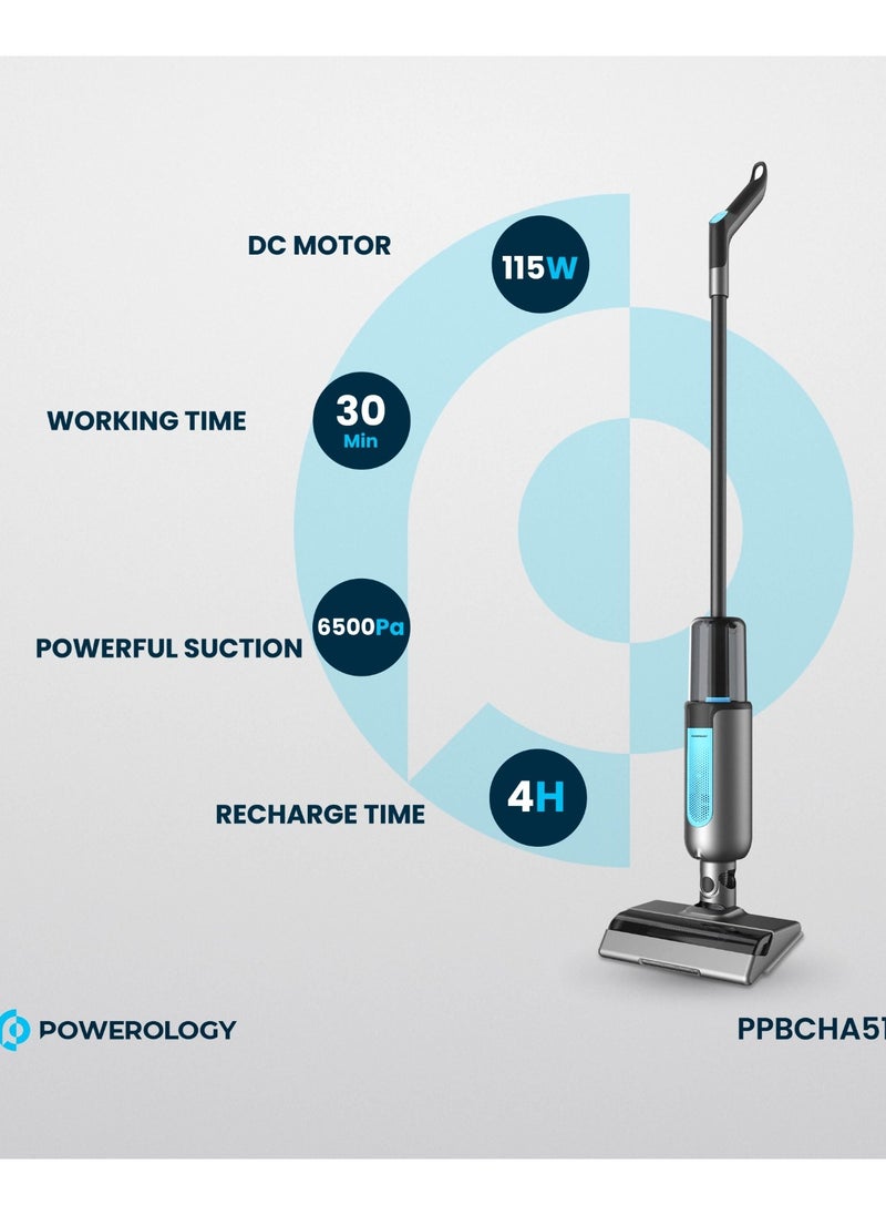 Powerology Dual Design - Cordless Vacuum & Mop / Low Noise / HEPA Filter / Lightweight / Adjustable Speed Levels / Efficient and Easy to Use Stick Vacuum Cleaner - Black  - Image 3