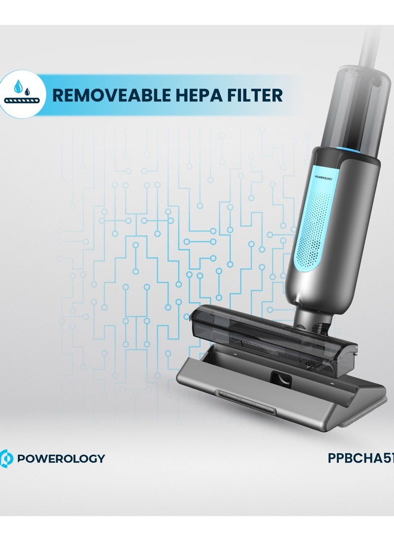 Powerology Dual Design - Cordless Vacuum & Mop / Low Noise / HEPA Filter / Lightweight / Adjustable Speed Levels / Efficient and Easy to Use Stick Vacuum Cleaner - Black  - Image 4