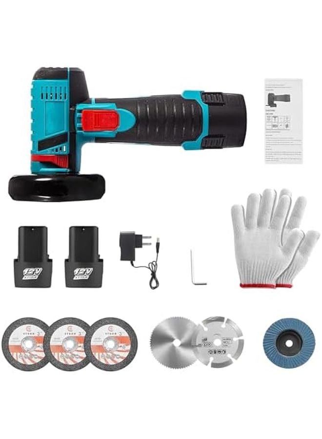 12V Cordless Angle Grinder 19500 RPM Rubberized Handle Small Electric Tool - Image 1