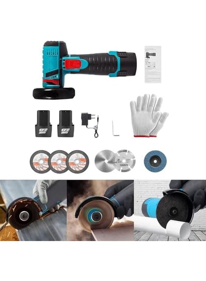 12V Cordless Angle Grinder 19500 RPM Rubberized Handle Small Electric Tool - Image 3