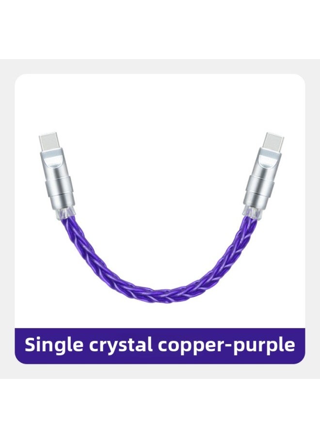 Generic - Pure Copper Hardware Ultra-soft Single Crystal Copper Data Cable For Iphone16 Flat Mate70 Notebook Fast Charging-Color:0.15m Usb To For Apple/12w-Model:Single Crystal Copper Purple [silver Copper Shell] - Image 1
