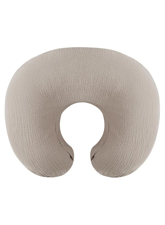 Onacosht Muslin Nursing Pillow Cover Soft 100% Cotton Feeding Pillow Slipcover Fits Standard Infant Nursing Pillow for Baby Boy and Girl, Fog - Image 1