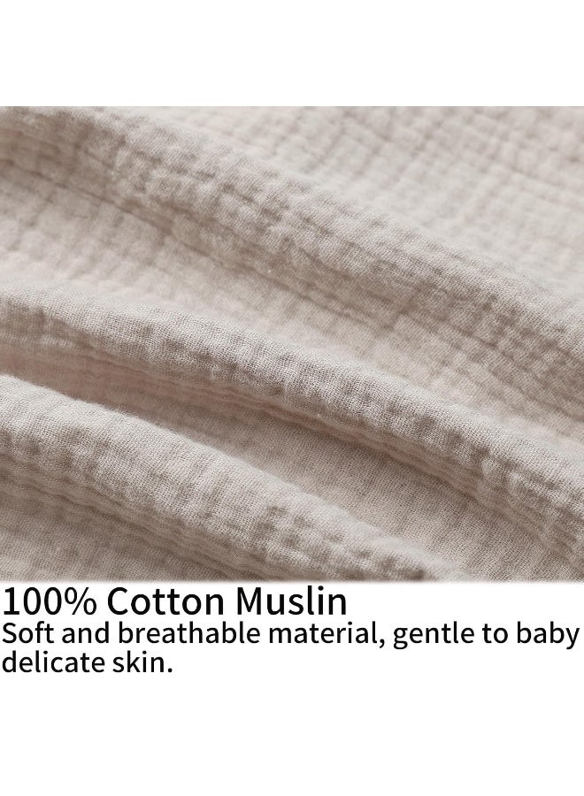 Onacosht Muslin Nursing Pillow Cover Soft 100% Cotton Feeding Pillow Slipcover Fits Standard Infant Nursing Pillow for Baby Boy and Girl, Fog - Image 2
