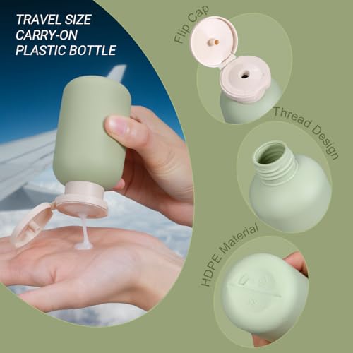 UMETASS 3.4 oz Plastic Small Travel Shampoo Bottles, Refillable Flip Cap Squeeze Bottles for Toiletries, Leakage-proof Travel Shampoo and Conditioner Container (8 pack) - Image 4