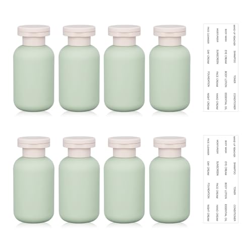 UMETASS 3.4 oz Plastic Small Travel Shampoo Bottles, Refillable Flip Cap Squeeze Bottles for Toiletries, Leakage-proof Travel Shampoo and Conditioner Container (8 pack) - Image 1