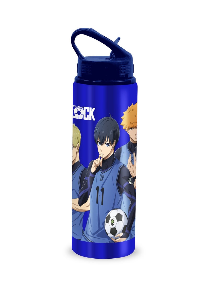 زجاجة ماء ألومنيوم مميزة بلو لوك - 600 مل، غطاء قابل للفتح بدون تسرب، خفيفة الوزن ومتينة