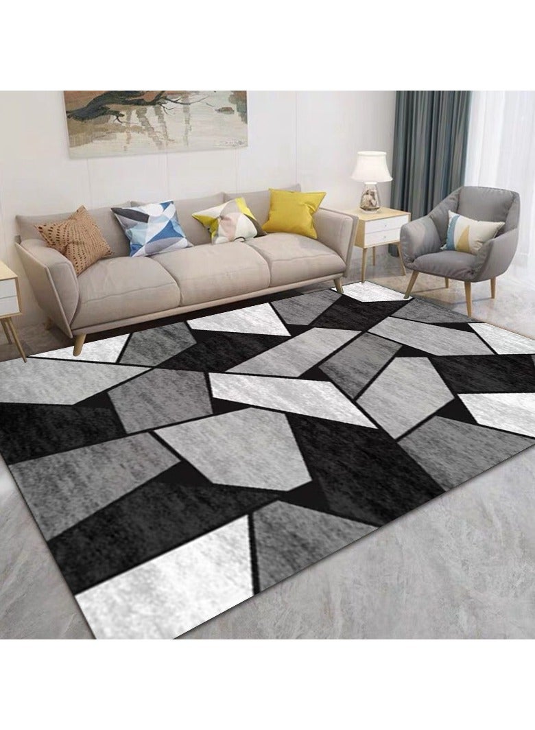 Loquat Squality Polyester Fiber Minimalist Geometric Printed Carpet - Image 1